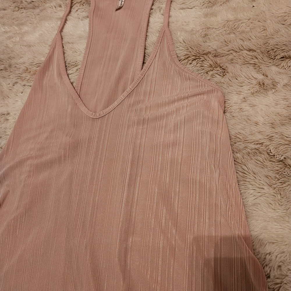 Free People Blush Pink Ribbed Top